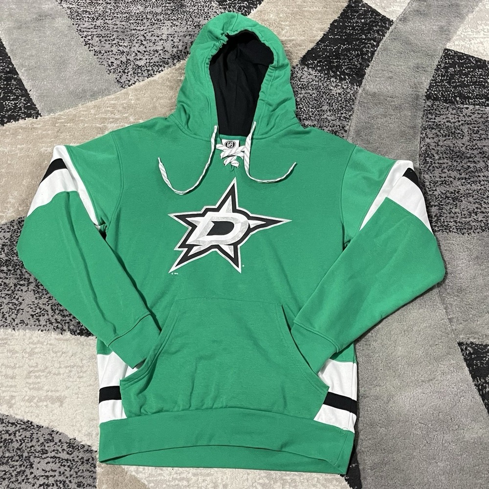 Dallas Stars Hockey Hoodie Men Size Medium Green‎ NHL Pullover Sweatshirt